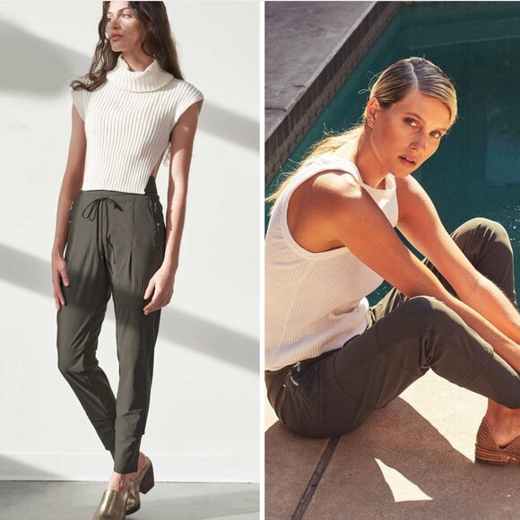 Raffaello Rossi Women's Candy Pants in Dark Olive Size 12 - Picture 1 of 13